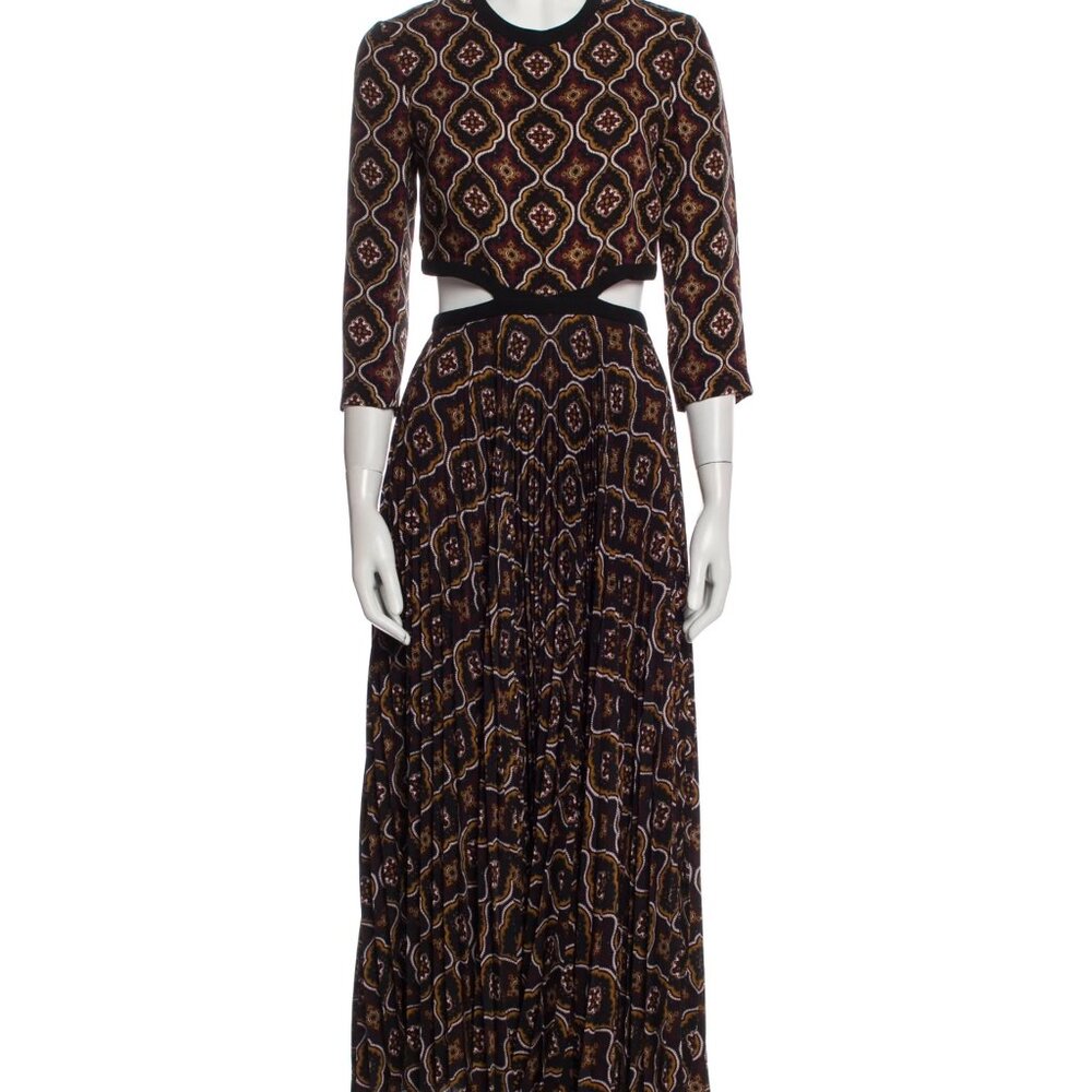 A.L.C. Silk Medallion Print Cutout Maxi Dress